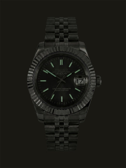 Grå Datejust mod, gray Seikomod lume