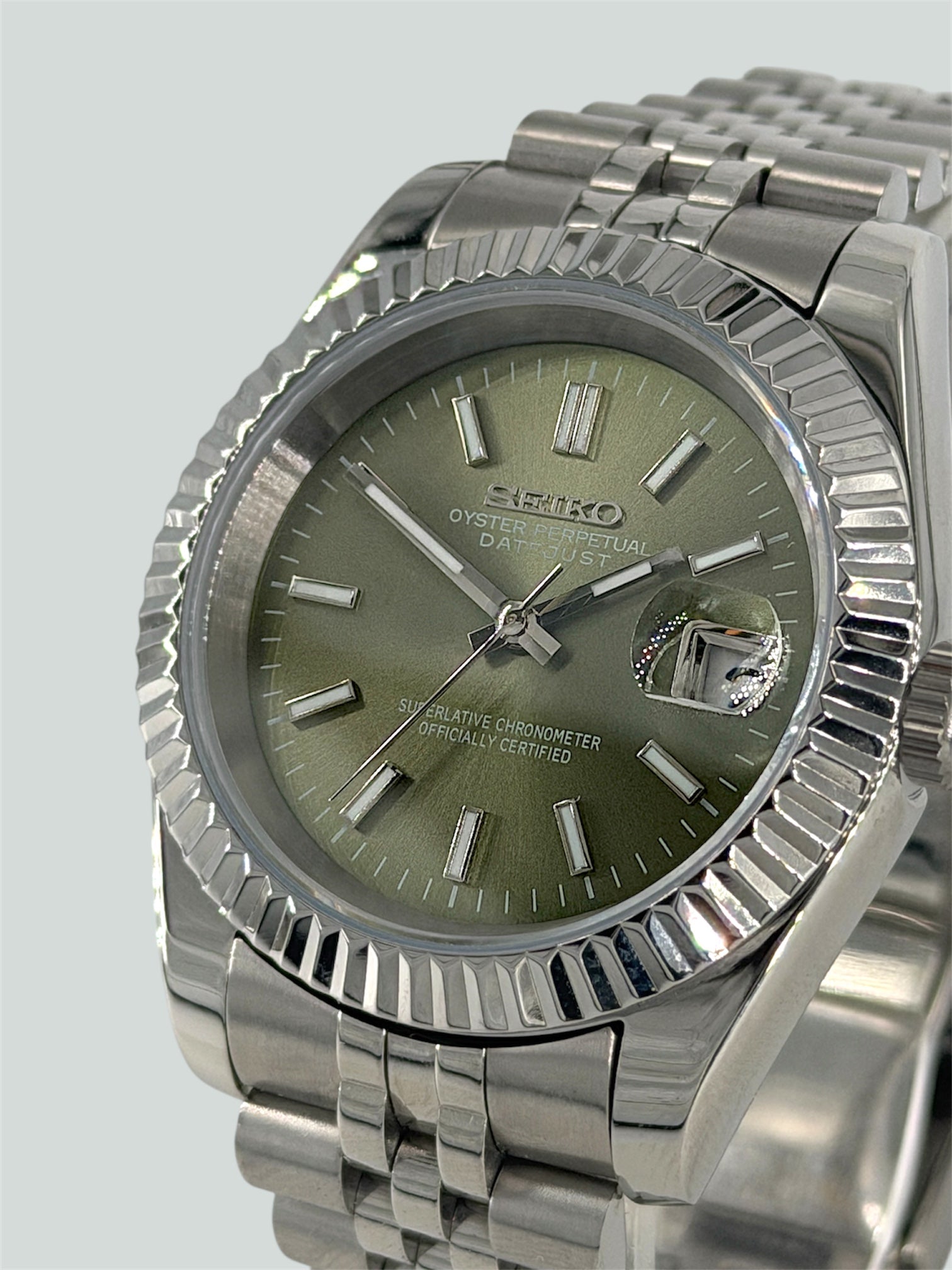 Olivgrön Datejust mod, Olive green Seikomod