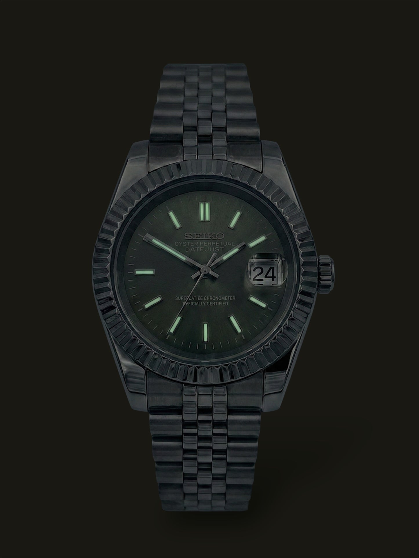 Olivgrön Datejust mod, Olive green Seikomod