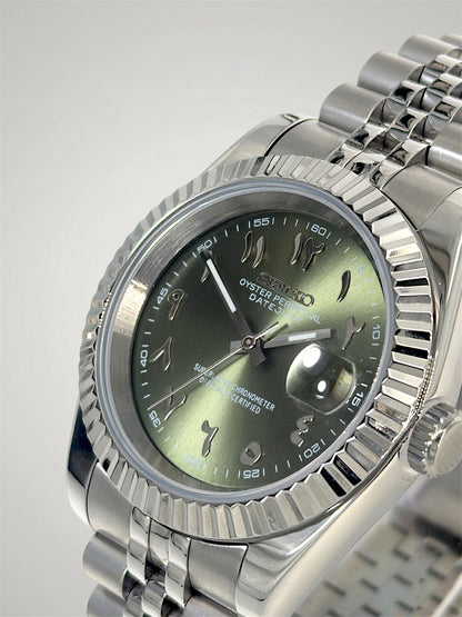 Seiko-mod-green-arabic-jubilee-bracelet-waterproof
