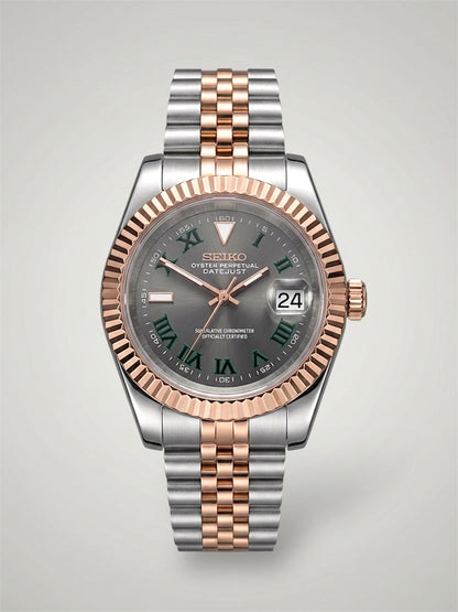 Wimbledon Datejust mod, Twotone Rose gold wimbledon Seiko mod