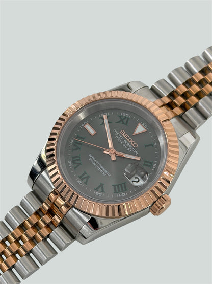 Wimbledon Datejust mod, Twotone Rose gold wimbledon Seiko mod